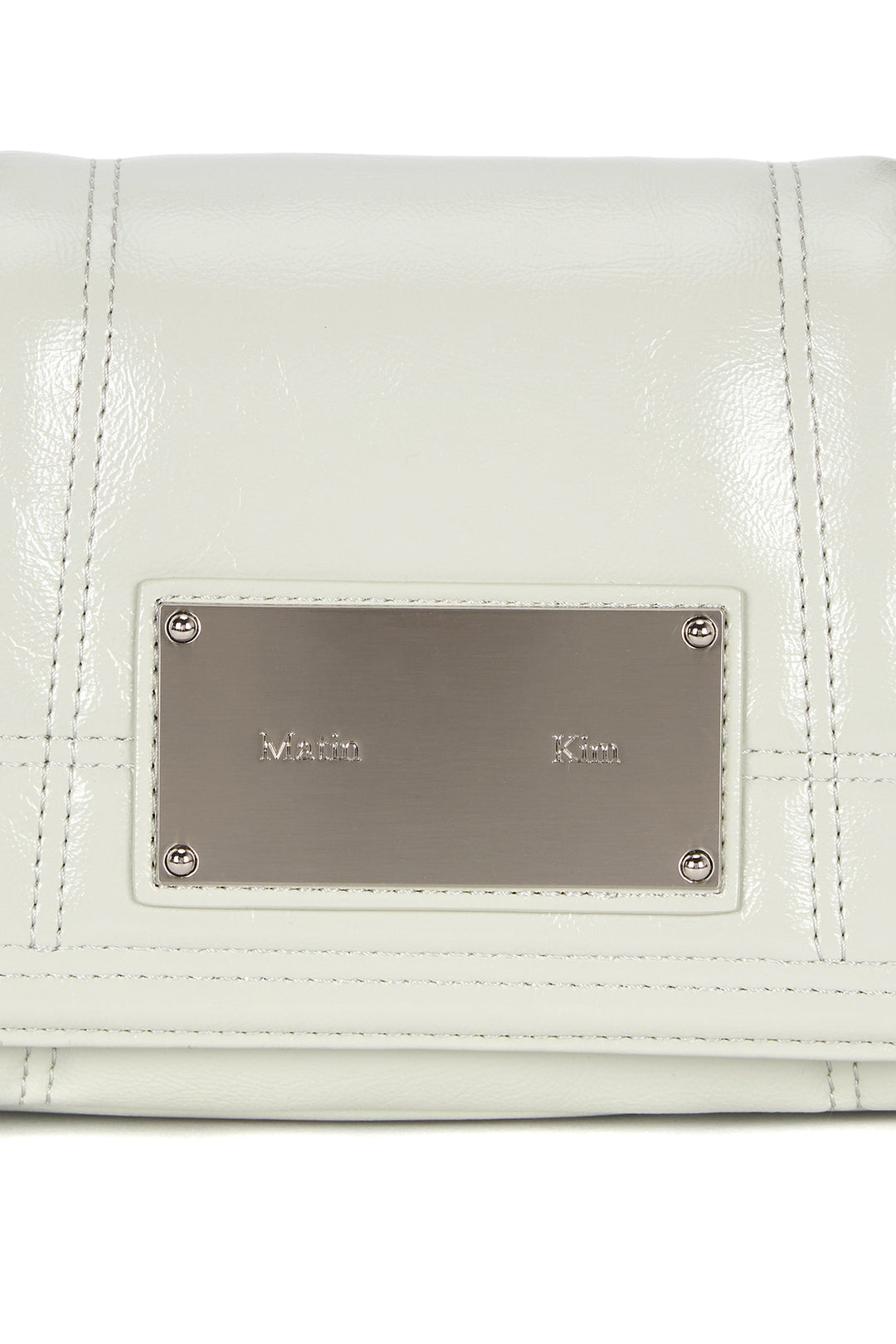 Matin Kim Glossy Quilting Small Chain Bag — Light Grey