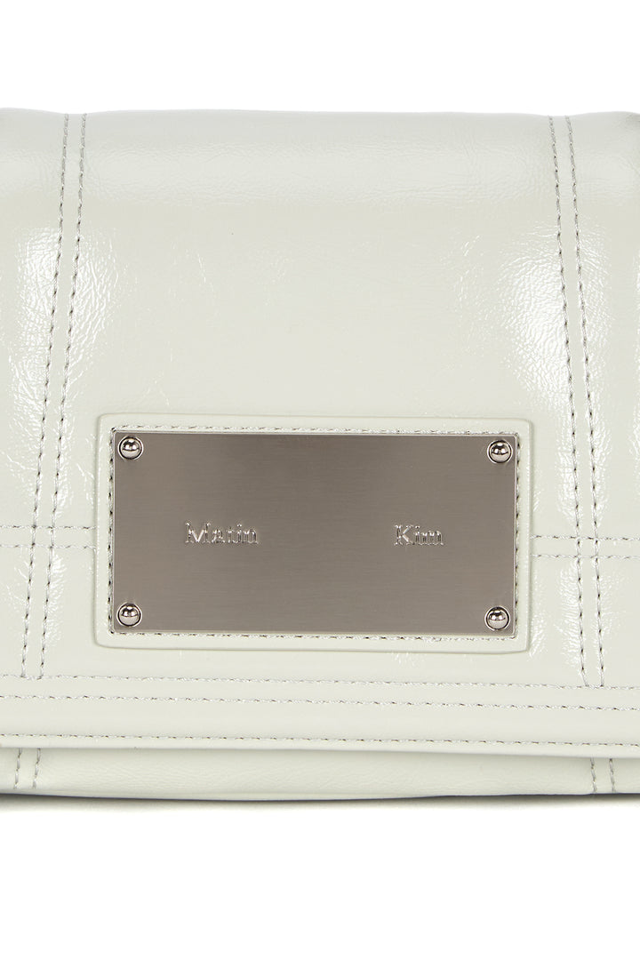 Matin Kim Glossy Quilting Small Chain Bag — Light Grey