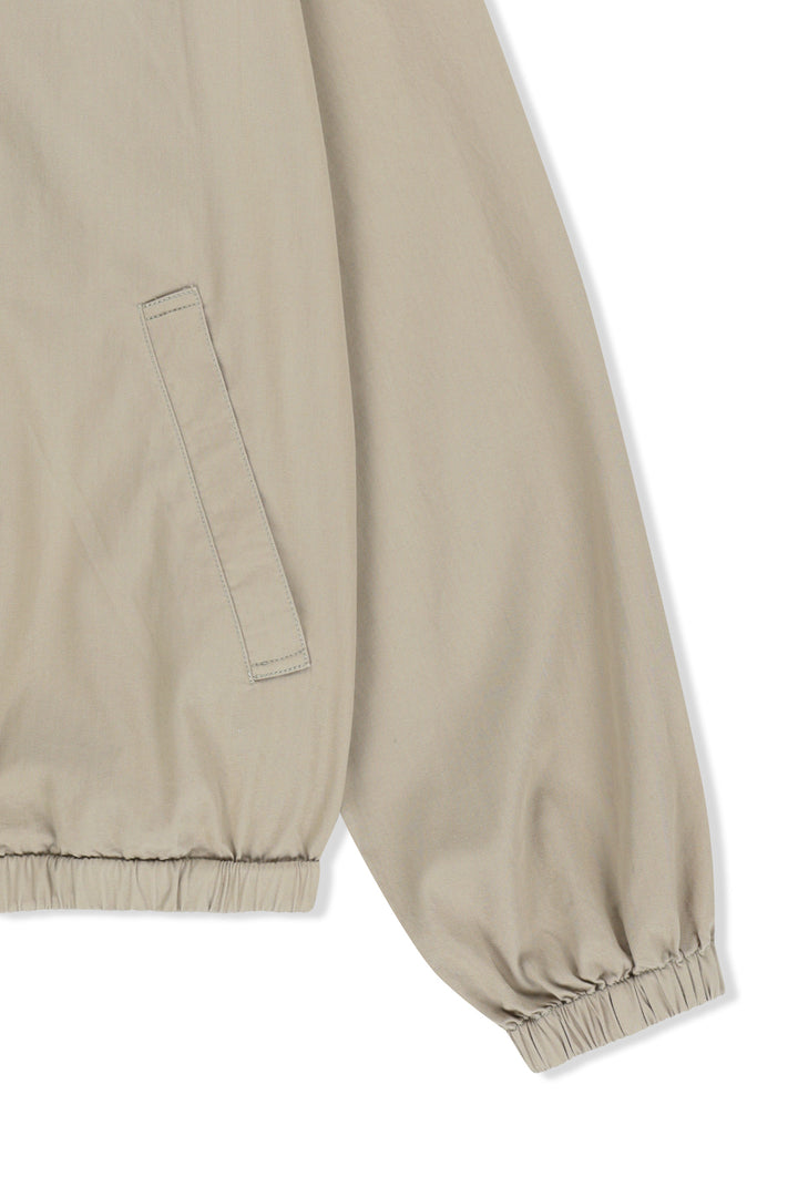 Matin Kim Small Logo Cotton Zip-Up Jumper — Beige