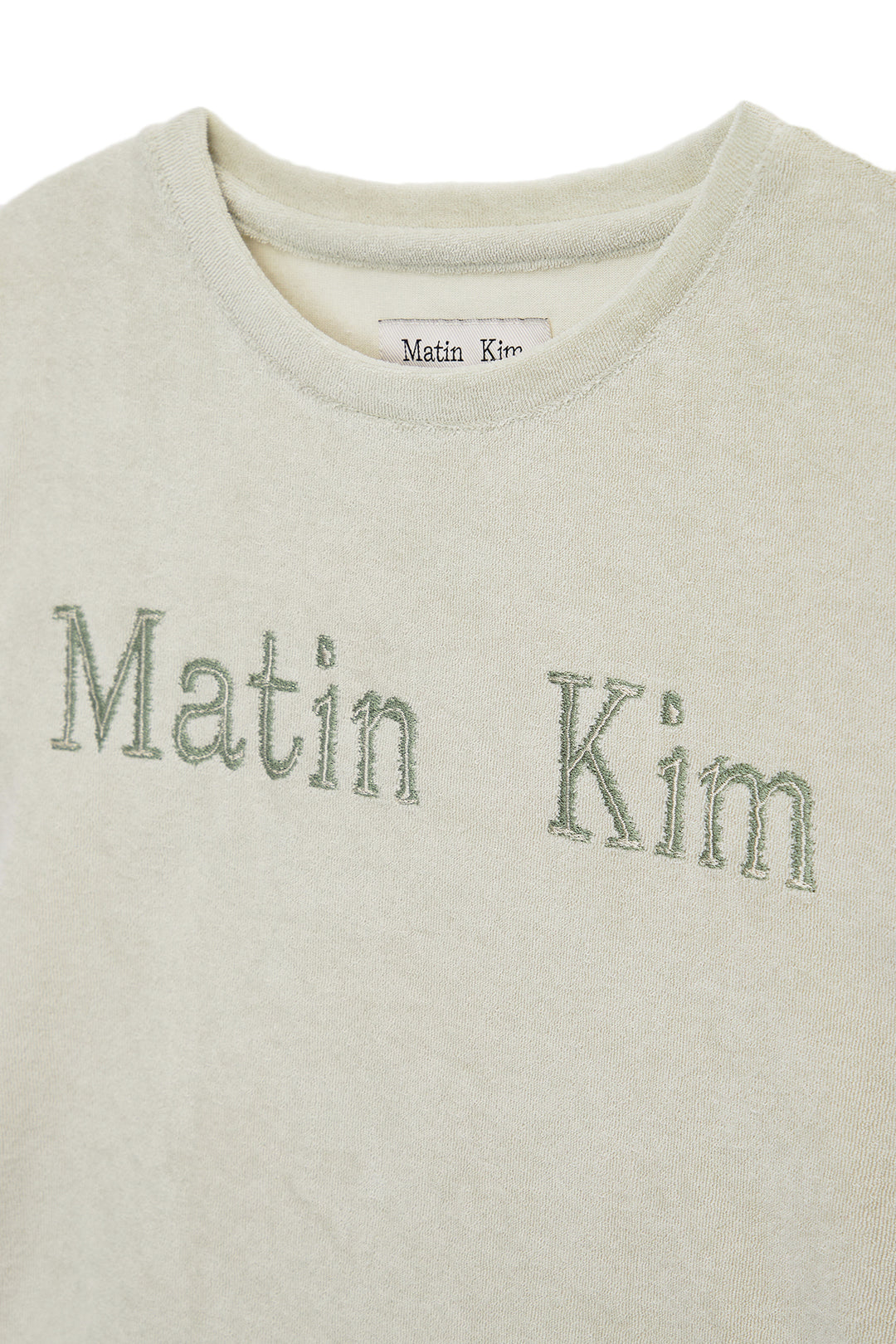 Matin Kim Logo Point Terry Crop Top — Green