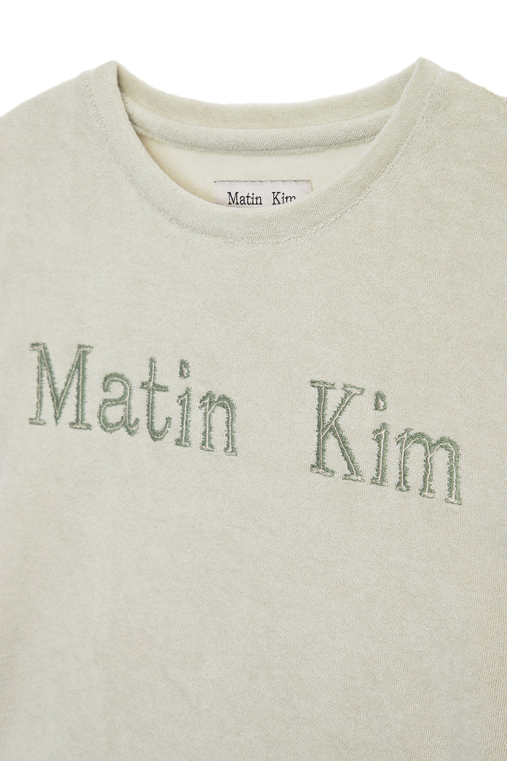 Matin Kim Logo Point Terry Crop Top — Green