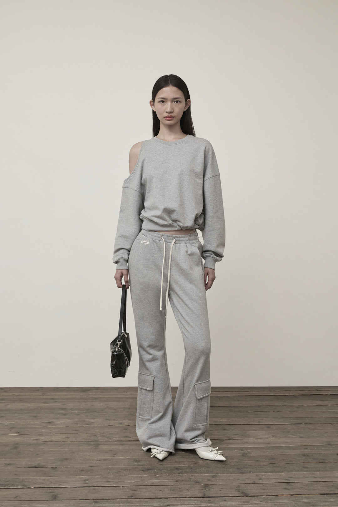 Matin Kim Boots Cut Slim Cargo Sweatpants — Gray