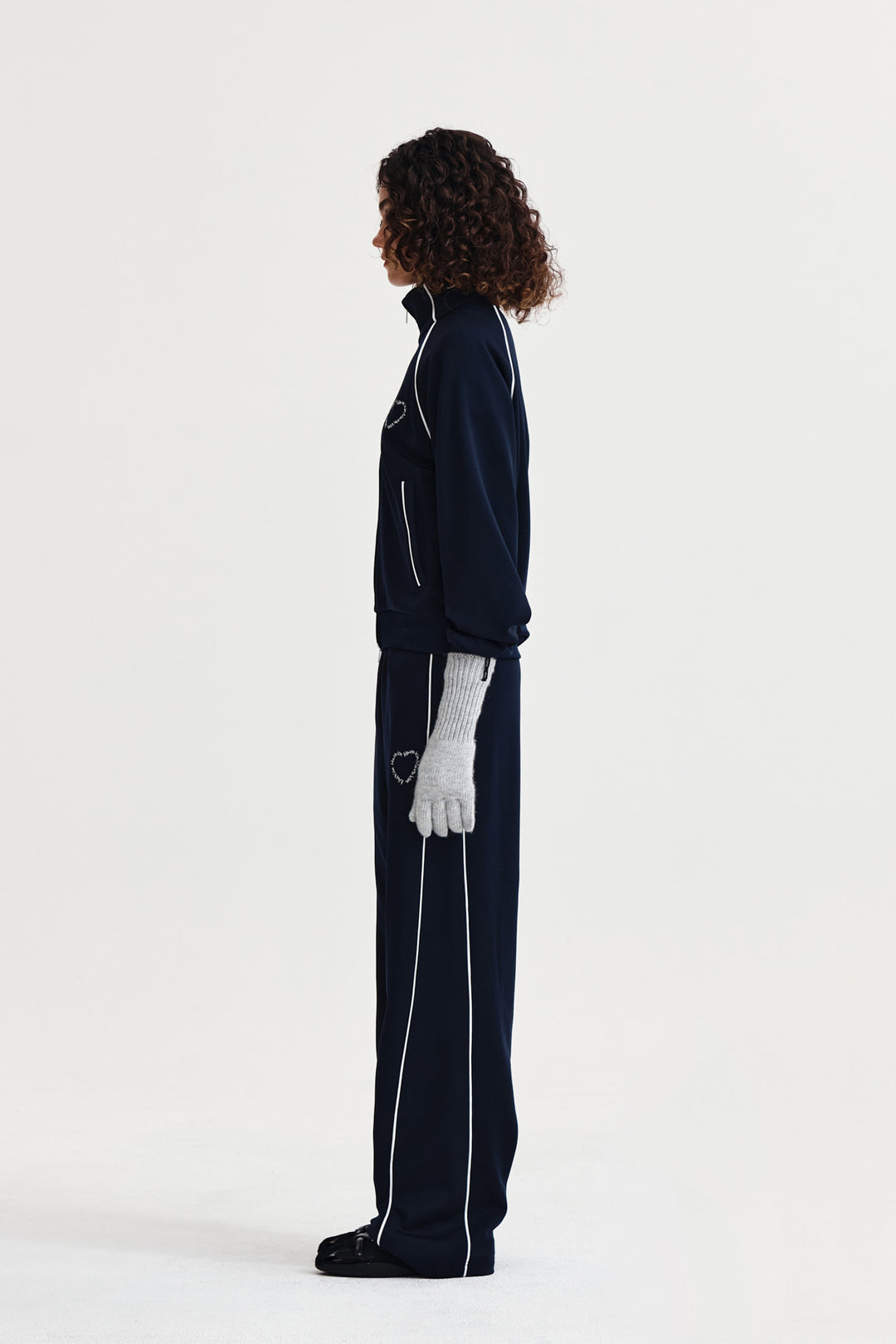 Matin Kim Heart Logo Track Jumper — Navy blue