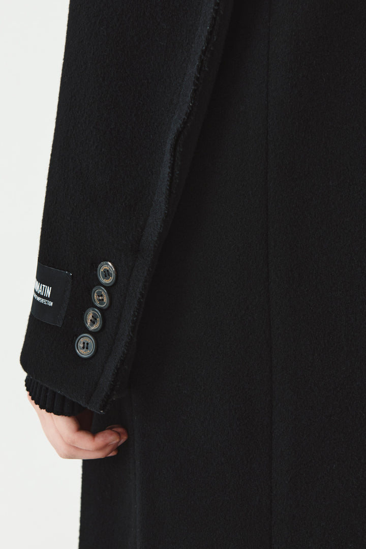 KIMMATIN Wool Cashmere Maxi Double Coat — Black