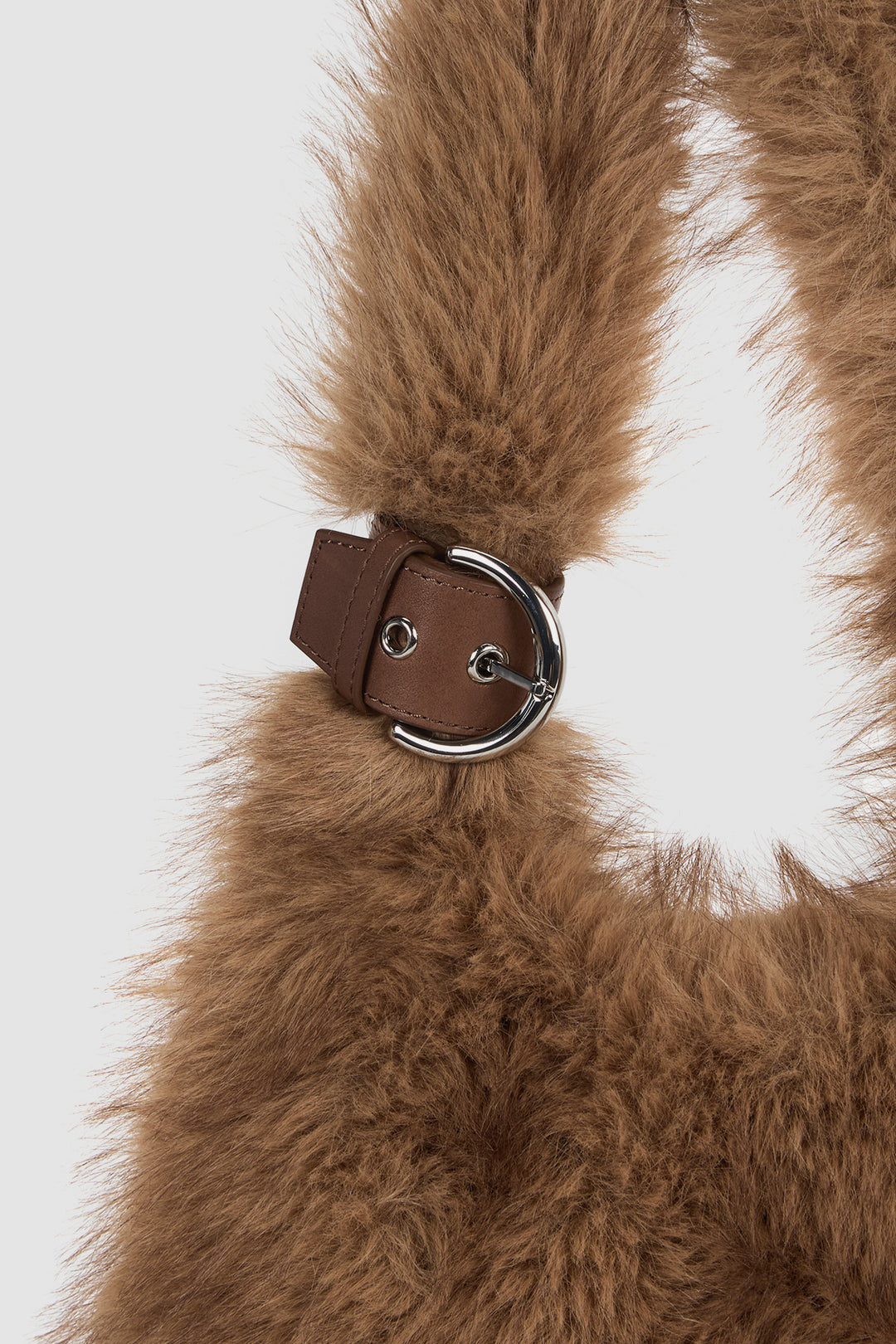 KIMMATIN Fur Triangle Mini Bag — Brown