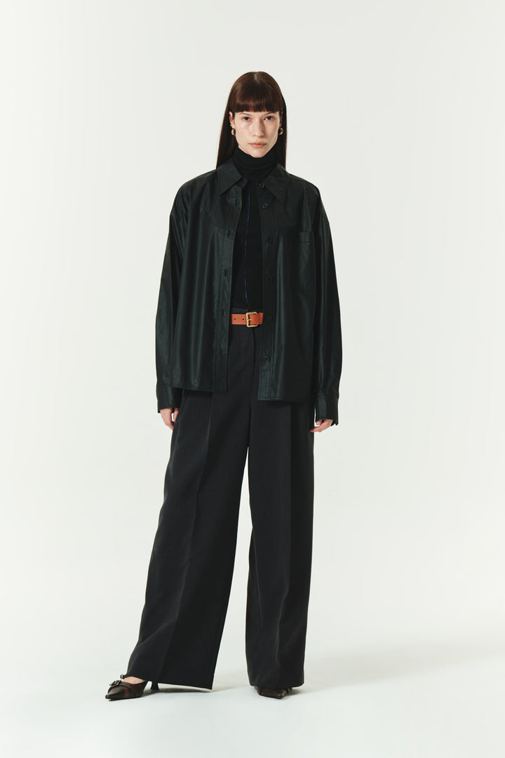 KIMMATIN Two Way Coating Shirt — Black