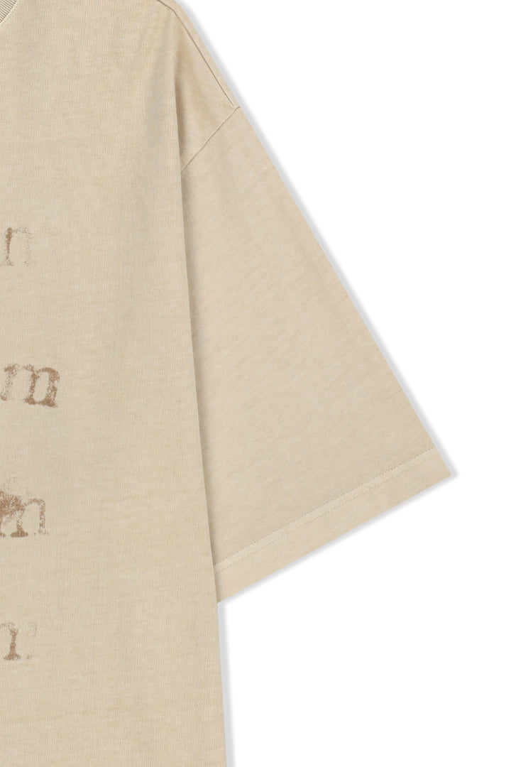 Matin Kim Pigment Graffiti Logo Tee — Beige