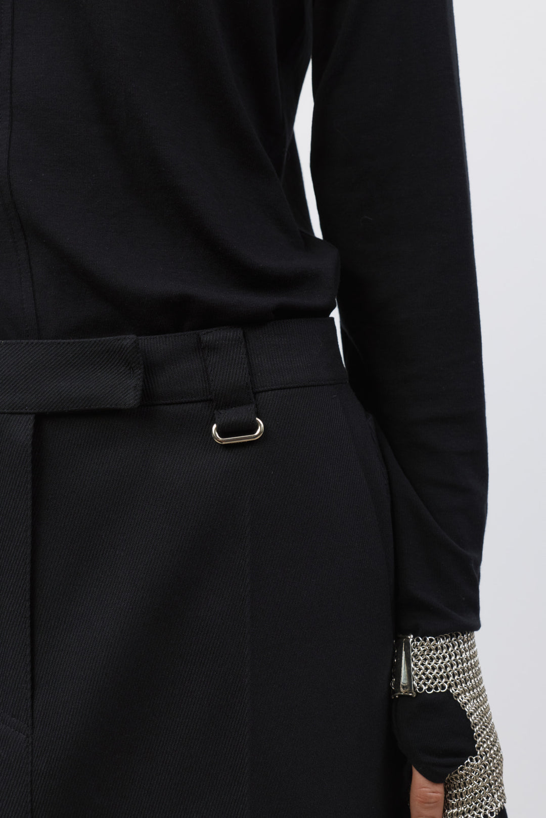 KIMMATIN Back Double Waist Maxi Skirt — Black