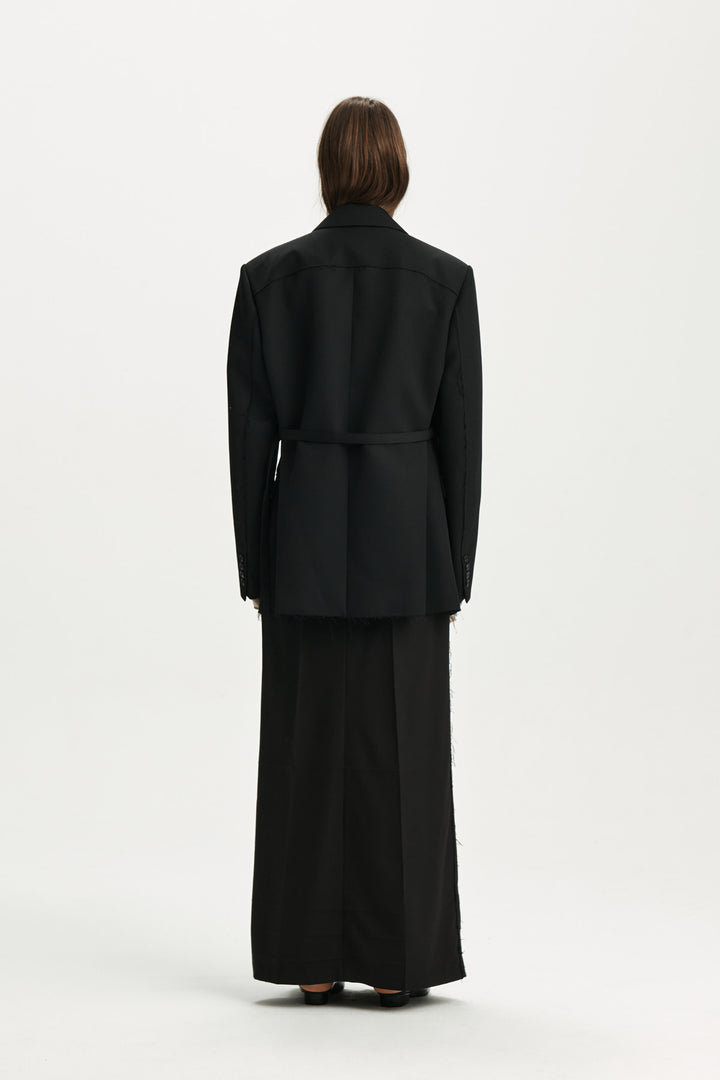 KIMMATIN Belted Double Jacket — Black