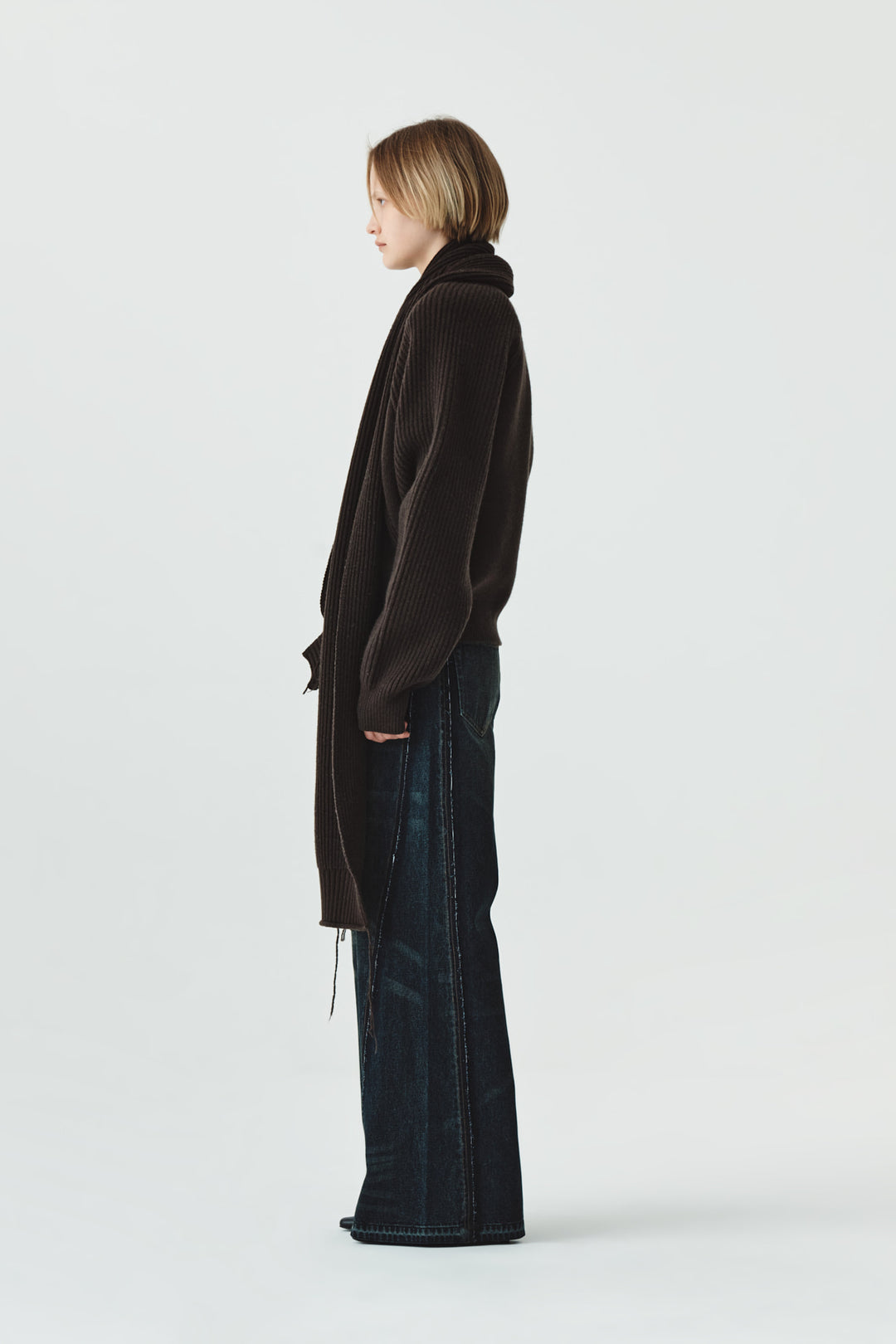 KIMMATIN Raglan Pocket Knit Zip Up — Brown