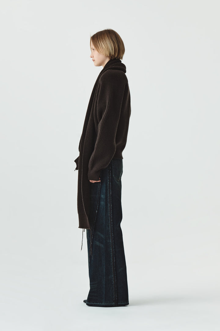 KIMMATIN Raglan Pocket Knit Zip Up — Brown