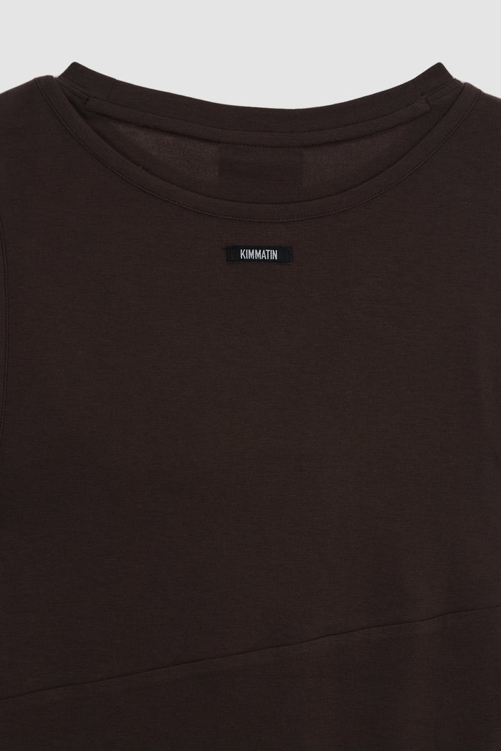 KIMMATIN Twist Strap Long Sleeve Top — Brown