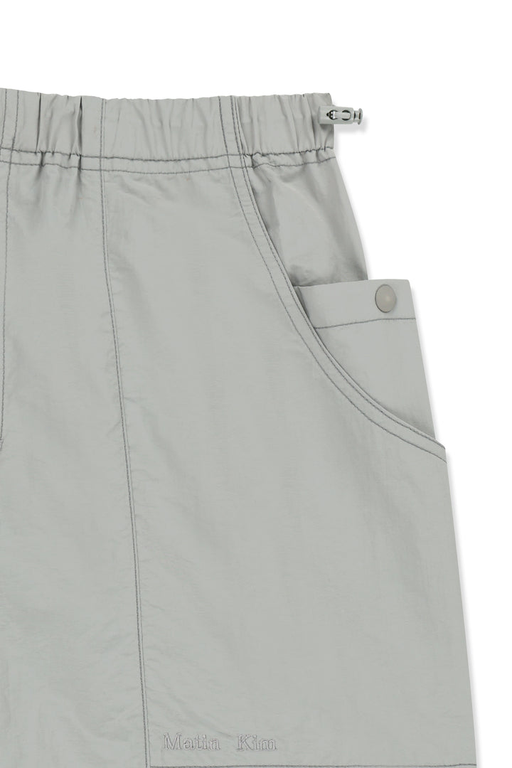 Matin Kim Multi Panel Parachute Pants — Light Grey