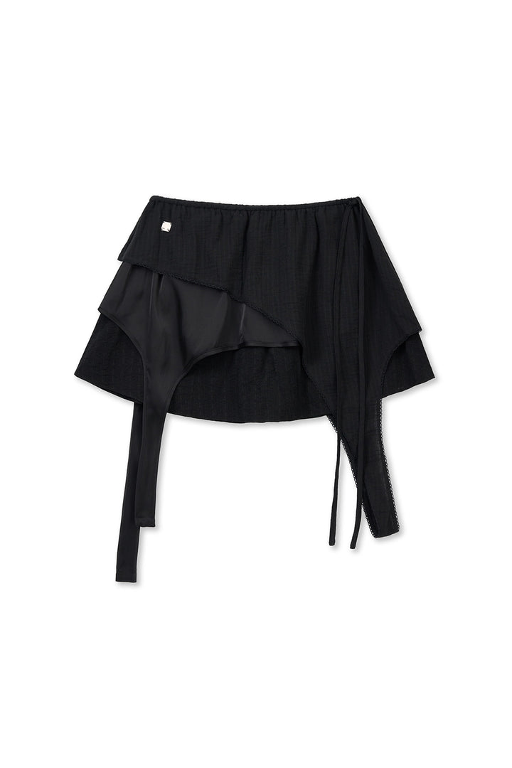 Matin Kim Multi Panel Layered Skirt — Black