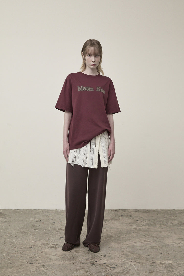 Matin Kim Vintage Logo Graphic Top — Burgundy