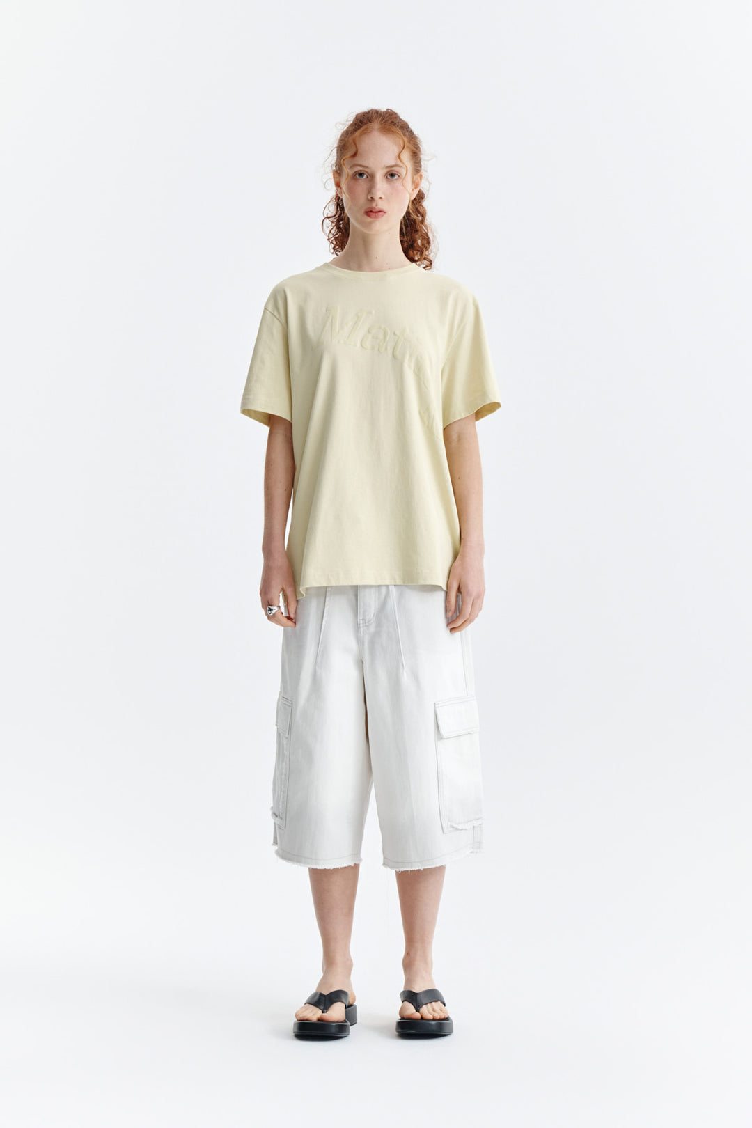 Matin Kim Wave Printing Logo Top — Yellow