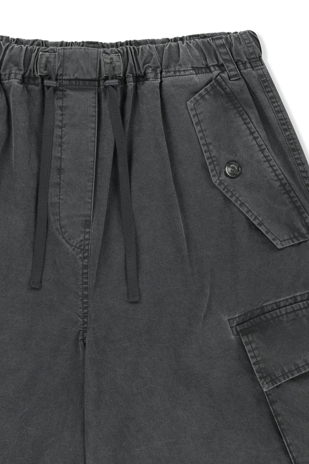 Matin Kim Washed Cotton Patch Pocket Bermudas — Charcoal