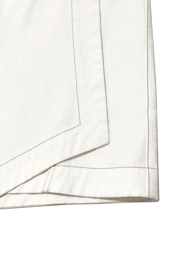 Matin Kim Denim Mixed Flare Skirt — Ivory