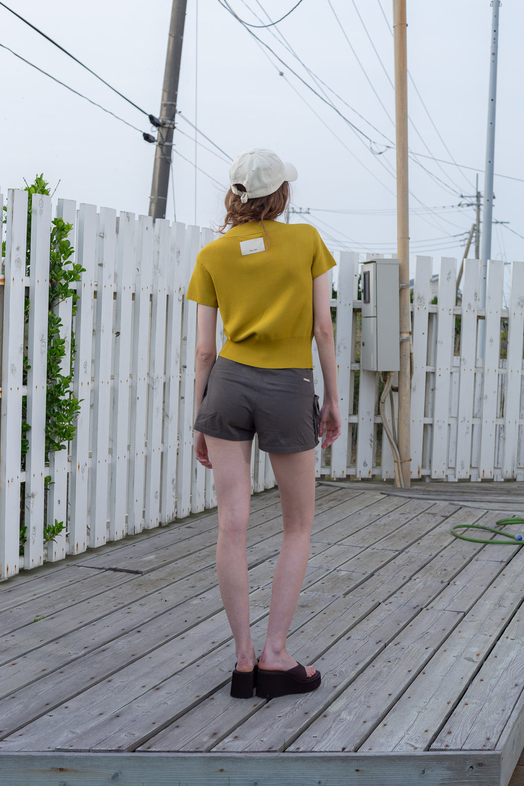 Matin Kim Pocket Point Half Cardigan — Olive
