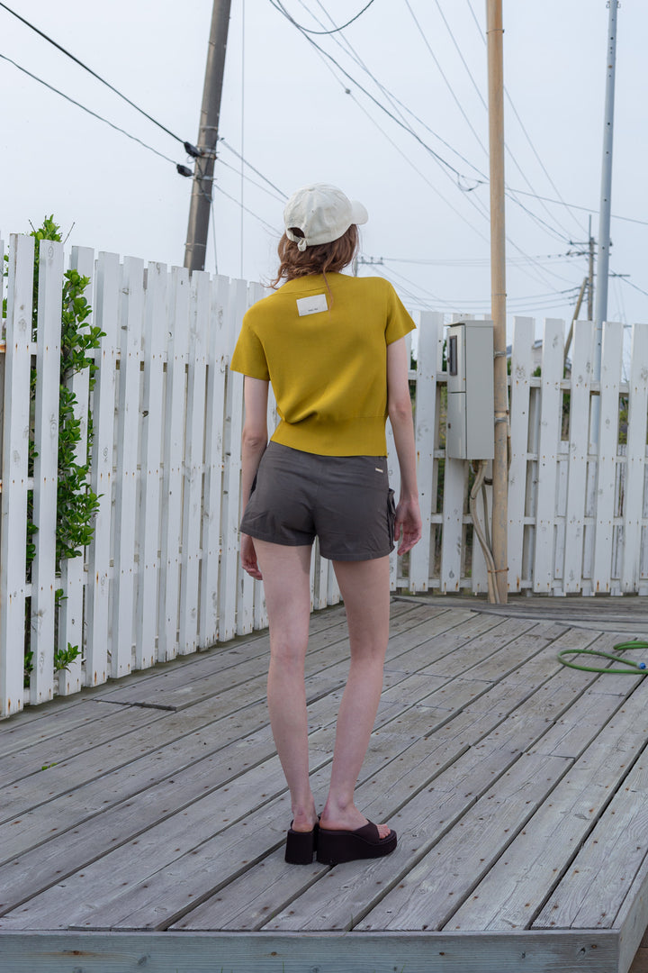 Matin Kim Pocket Point Half Cardigan — Olive