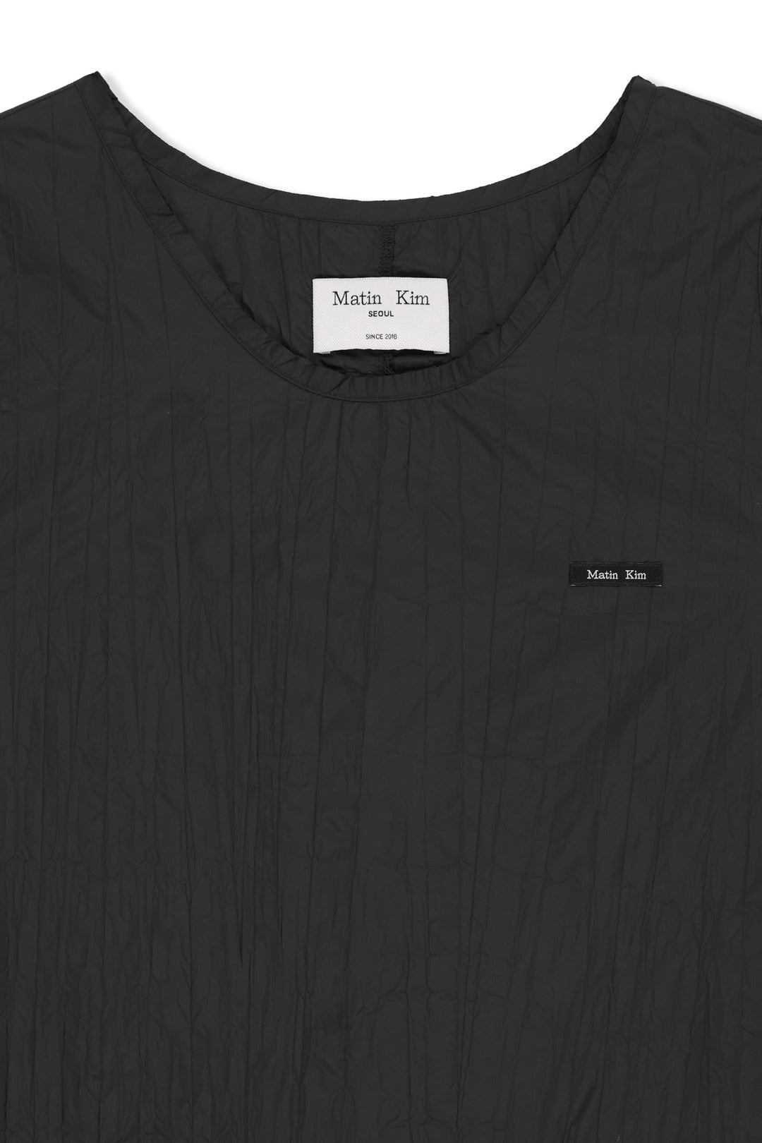 Matin Kim Raw Edge Patch Pocket Sleeveless Dress — Black