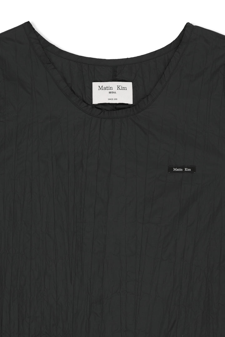 Matin Kim Raw Edge Patch Pocket Sleeveless Dress — Black
