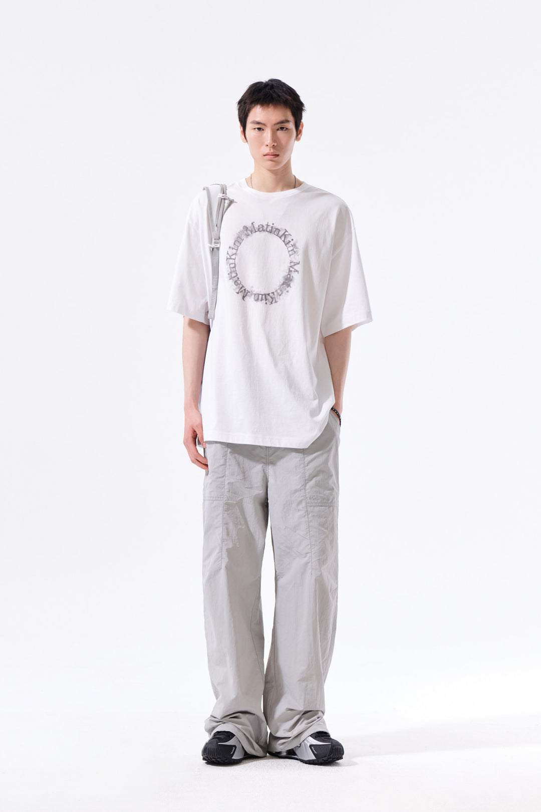 Matin Kim Multi Panel Parachute Pants — Light Grey