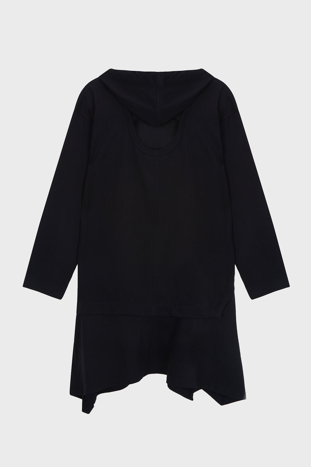 KIMMATIN Back Open Hoody Jersey Dress — Black