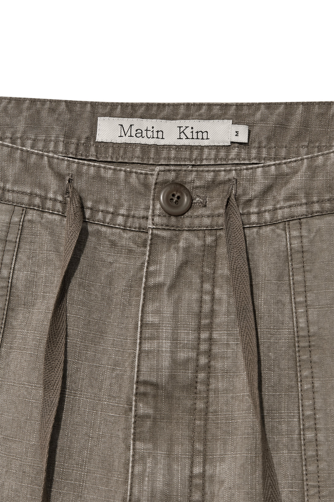 Matin Kim Patch Point Washed Cotton Pants — Brown