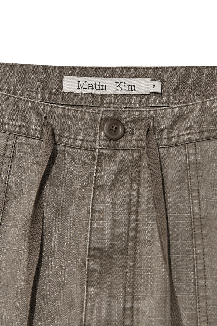 Matin Kim Patch Point Washed Cotton Pants — Brown