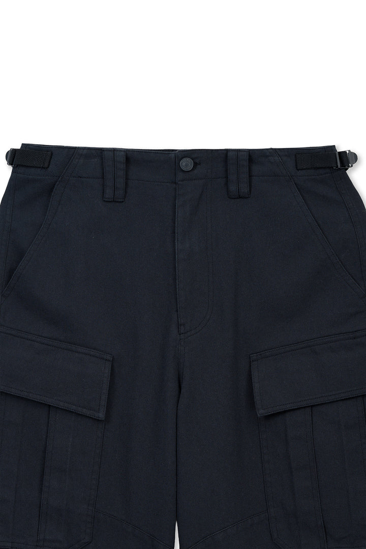 Matin Kim Utility Cargo Bermuda Shorts — Navy blue
