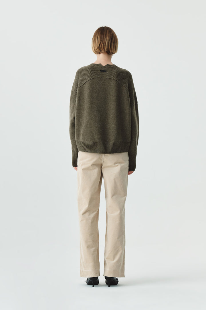 KIMMATIN Slim Boots Cut Corduroy Pants — Cream