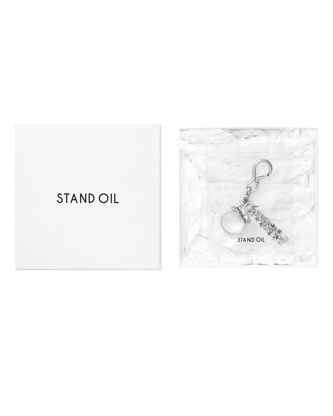 Stand Oil Twinkle Keyring — Heart Cubic — Clear