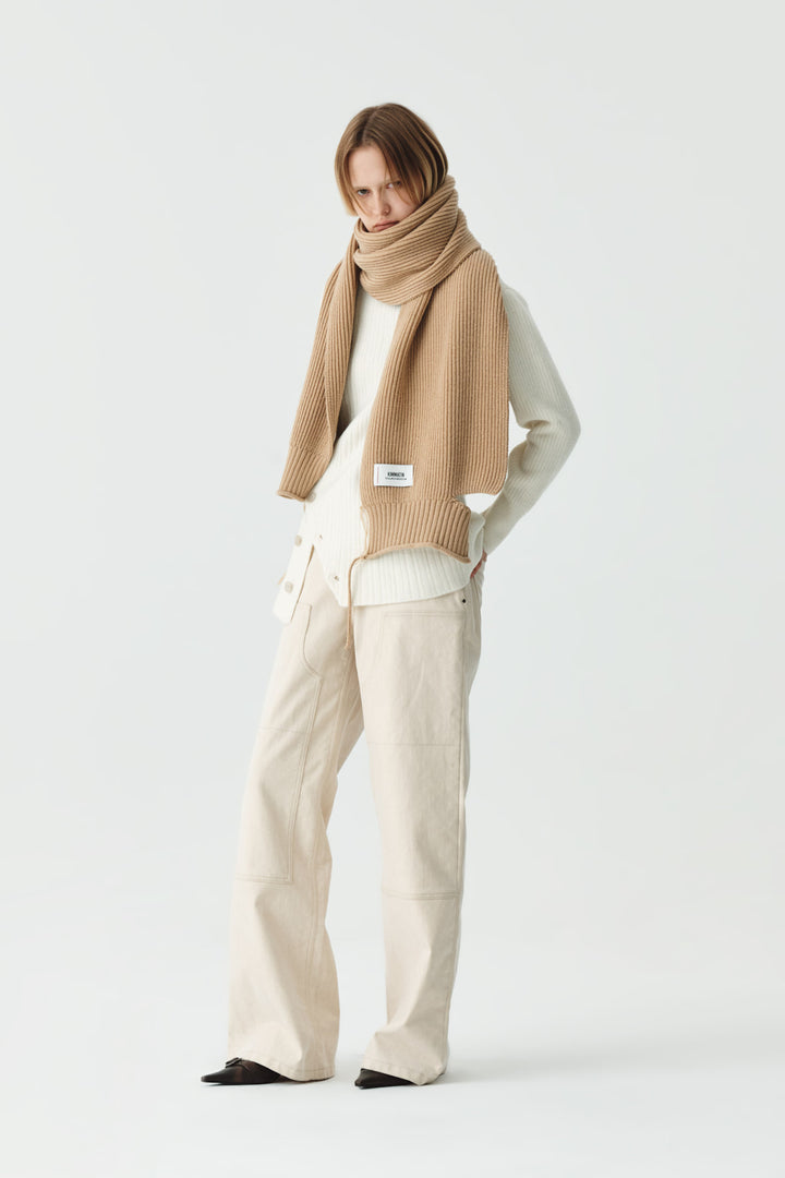 KIMMATIN Button Slit Knit Dress — Ivory