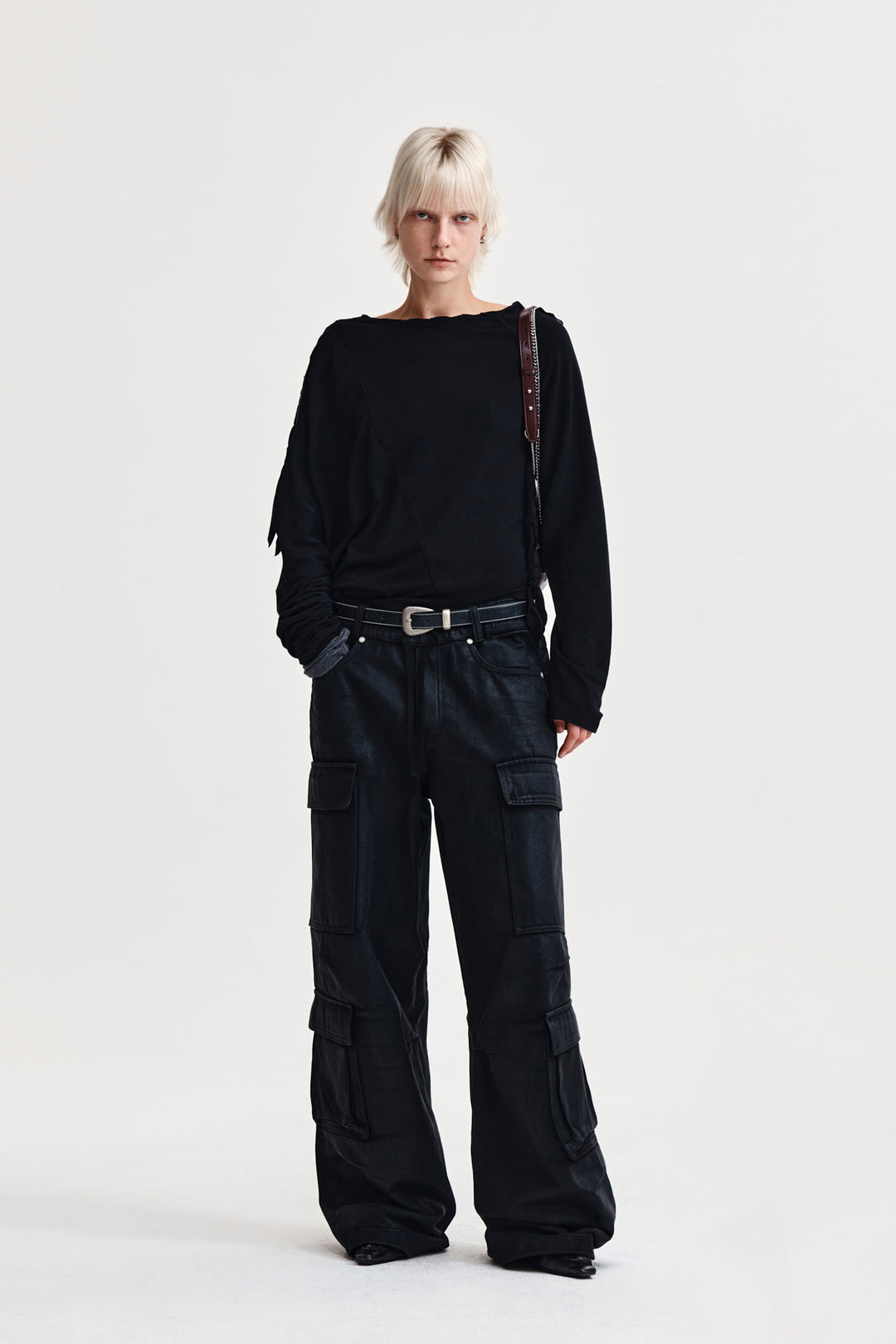 Matin Kim Weaving Long Sleeve Top — Black