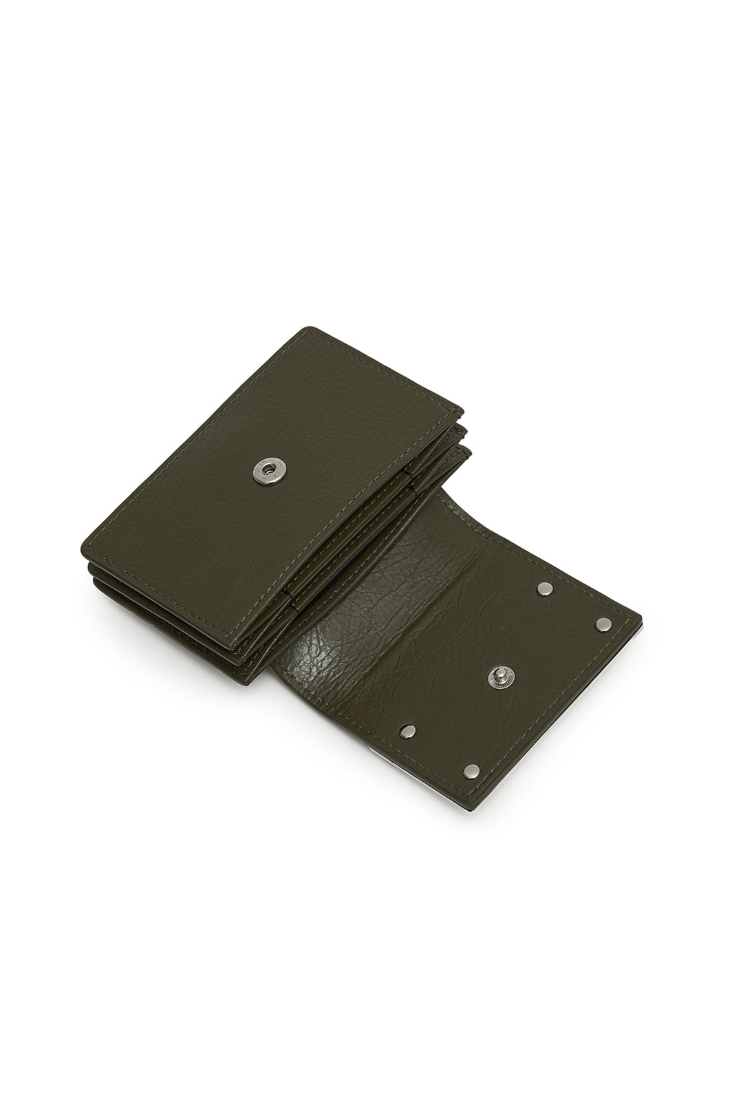 Matin Kim Accordion Wallet — Brass Hardware — Khaki