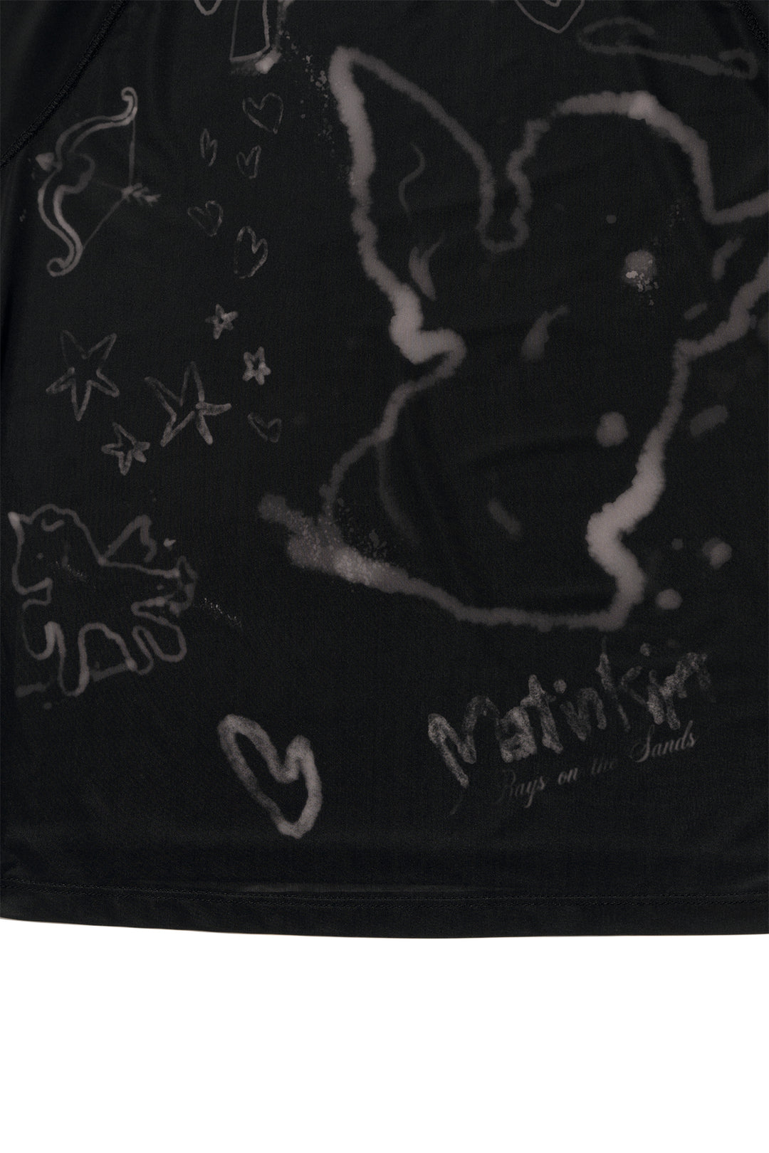 Matin Kim See Through Printing Top — Black
