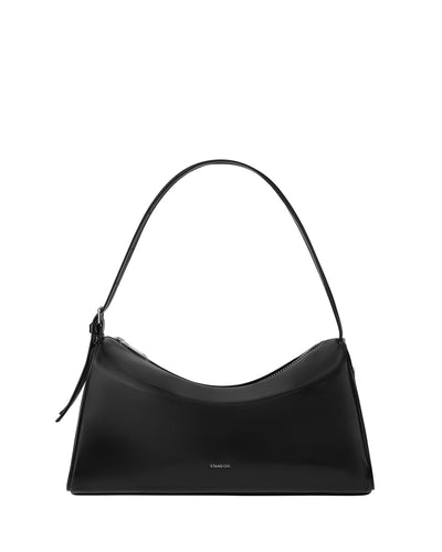 Stand Oil Melly Bag — Glossy Wrinkle Leather — Black