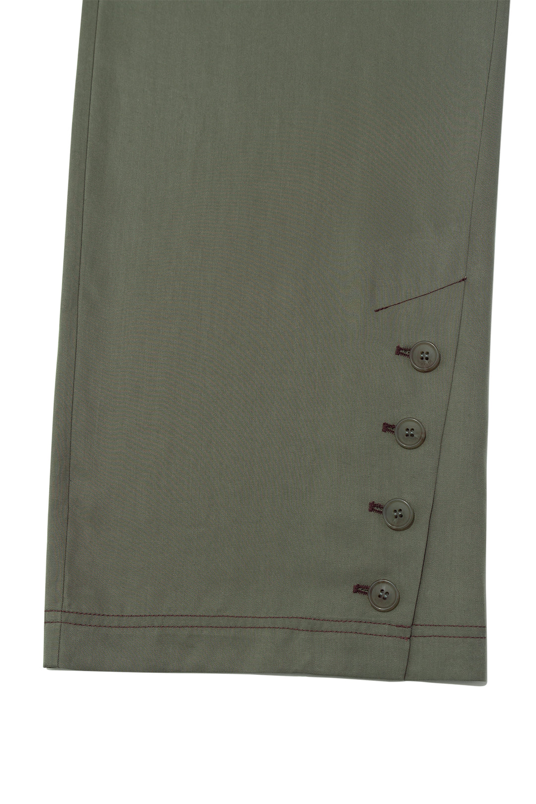 Matin Kim Button Point String Wide Pants — Khaki