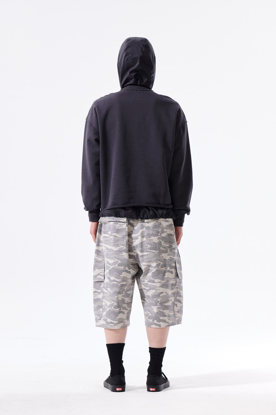 Matin Kim Raw Cut Applique Sweatshirt — Charcoal