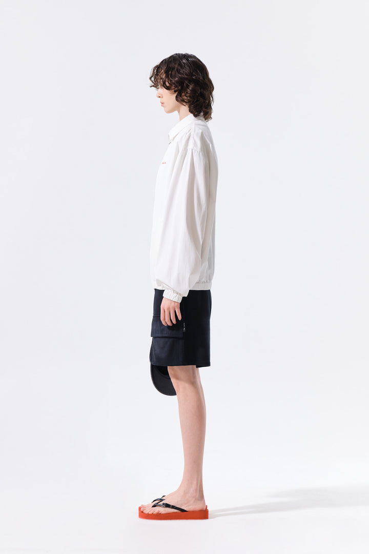 Matin Kim Small Logo Cotton Zip Up Jumper — White