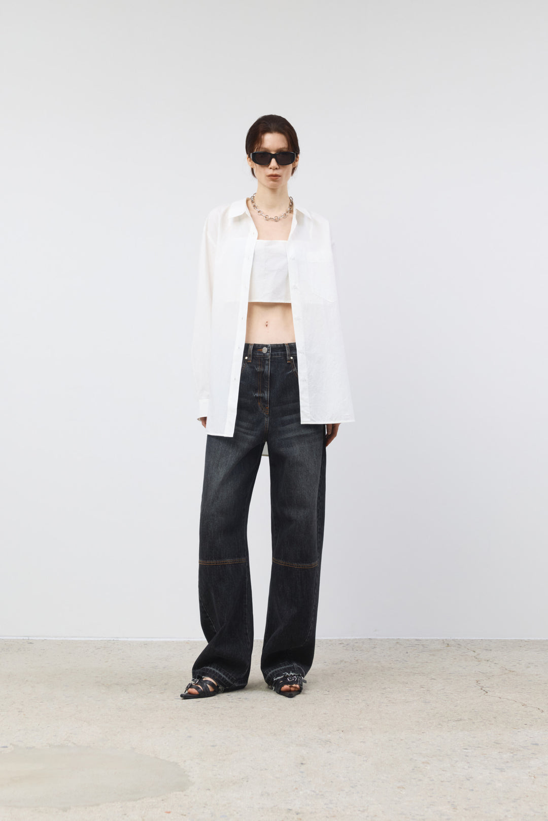 KIMMATIN Twisted Seam Denim — Dark — Gray