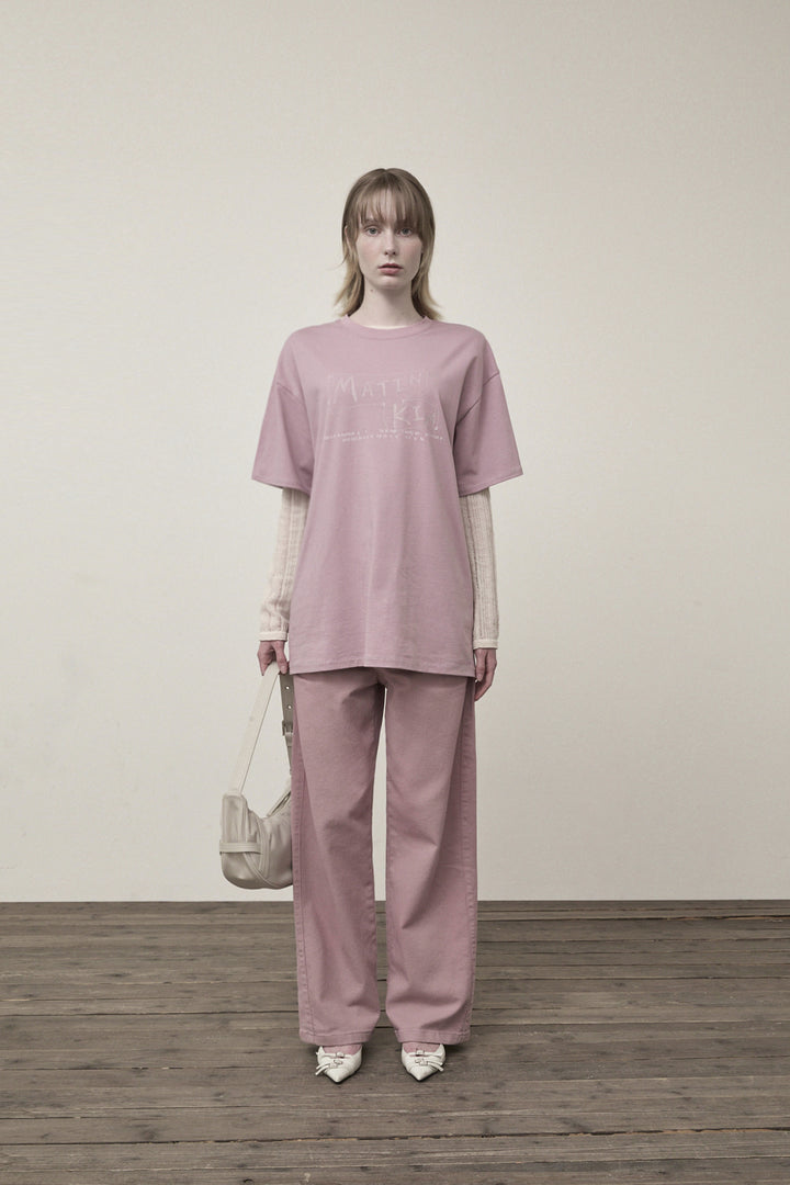 Matin Kim Doodle Logo Graphic Top Lilac