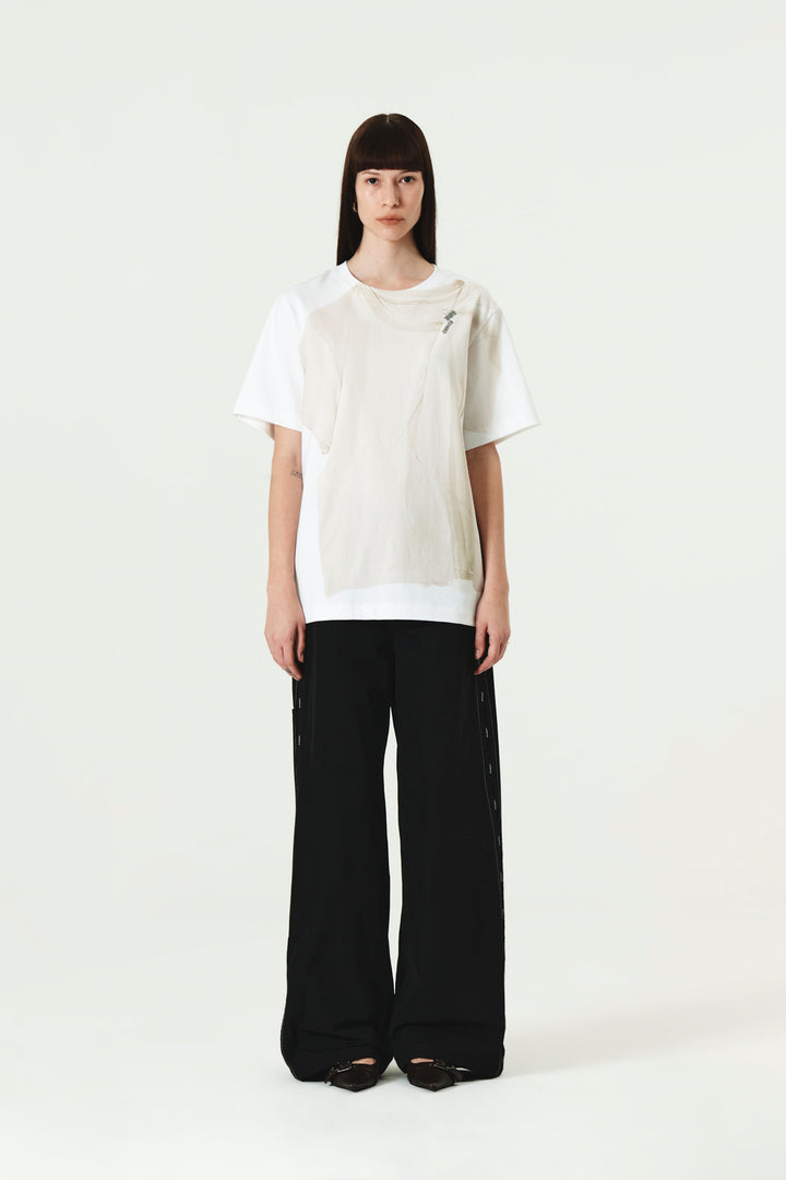 KIMMATIN Trompeloeil Printing Top — White