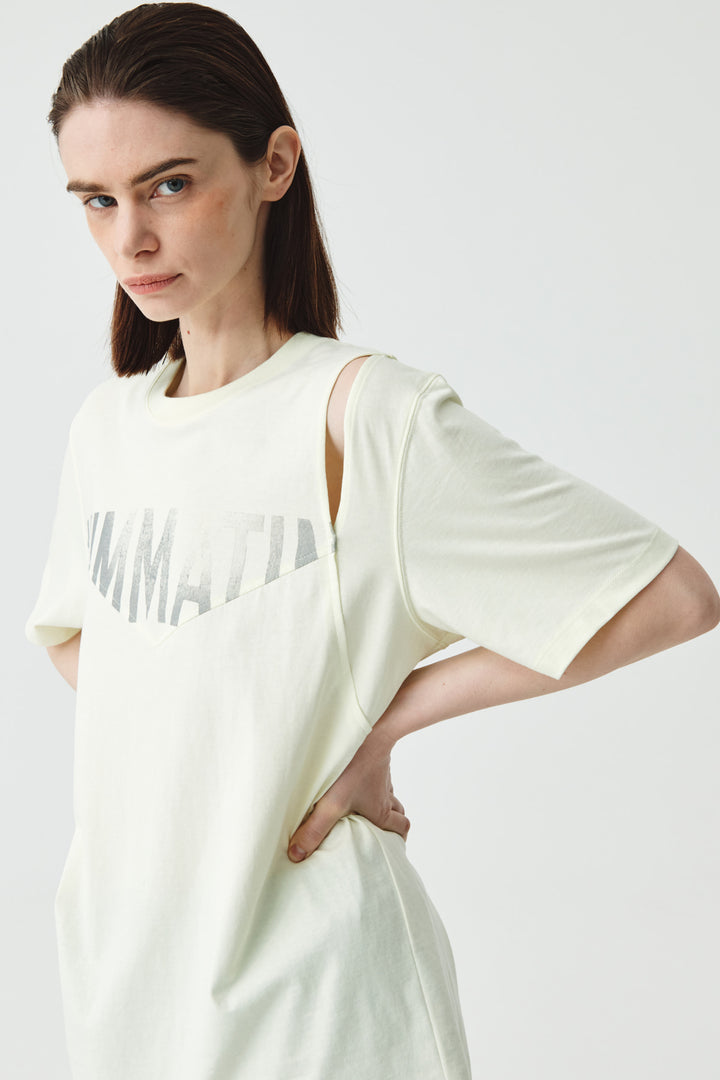 KIMMATIN Cutting Logo Print Oversize Tee