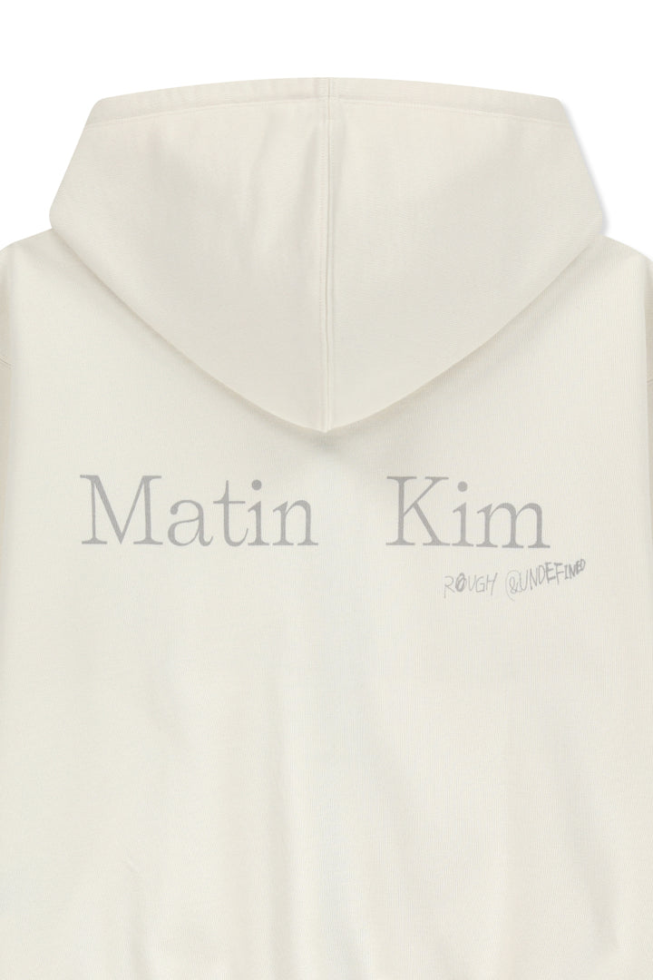 Matin Kim Back Logo Essential Zip Hoodie — Ivory