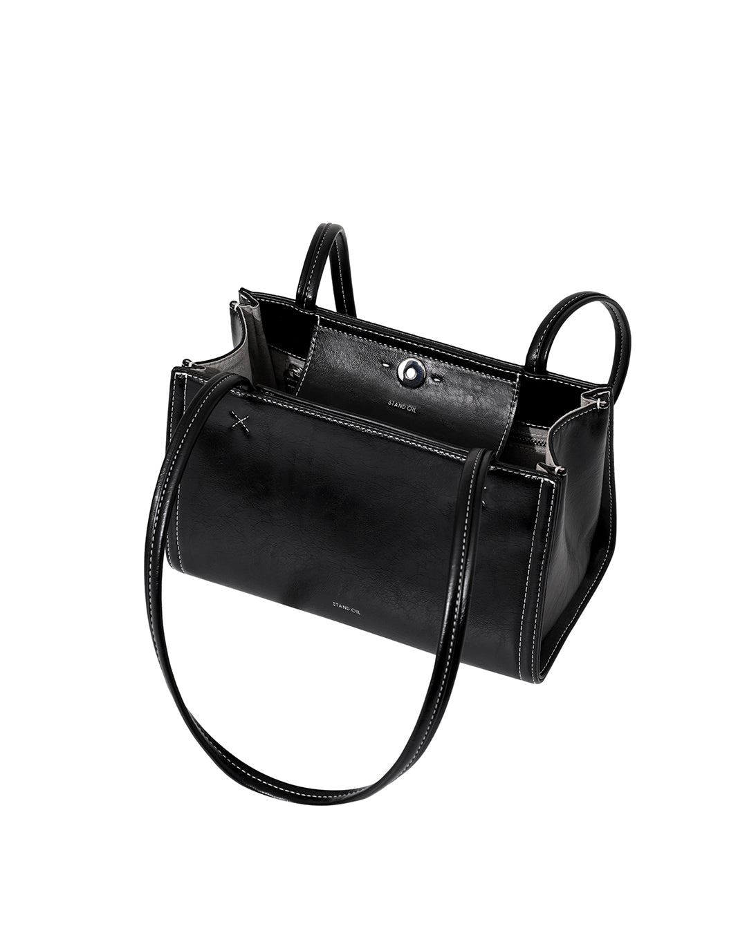 Stand Oil Oblong Tiny Shoulder Bag — Stitch Black