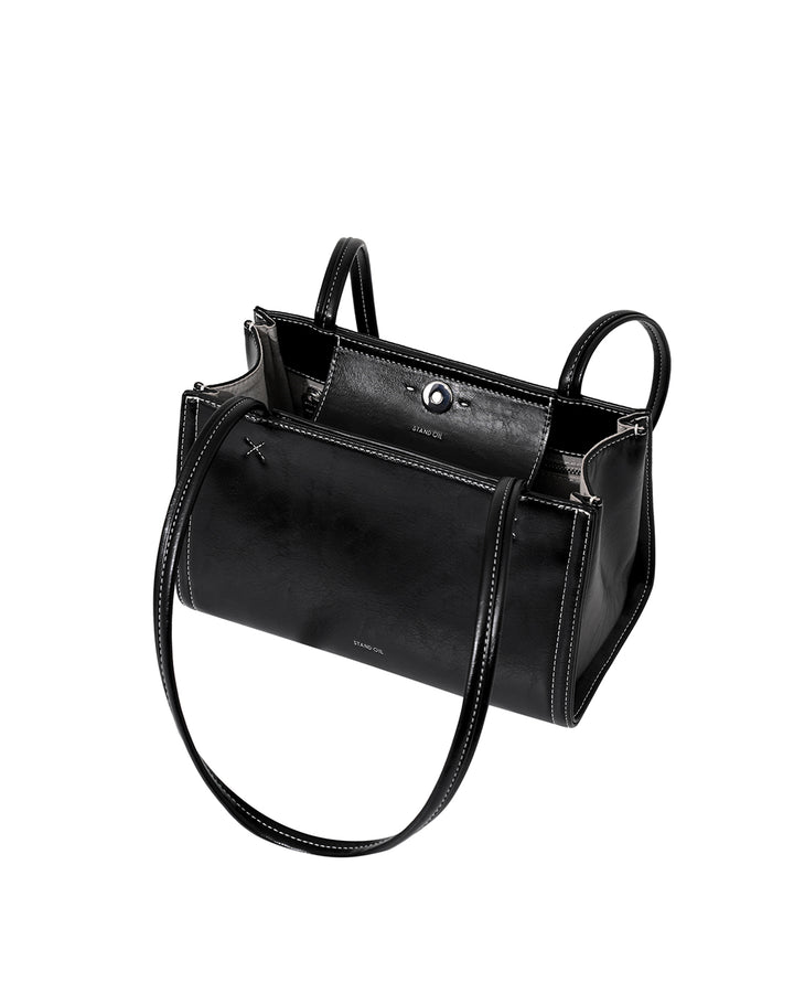 Stand Oil Oblong Tiny Shoulder Bag — Stitch Black