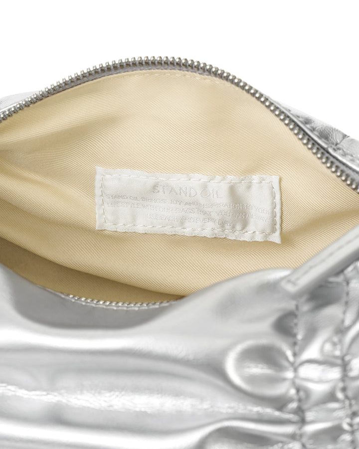 Stand Oil Pleats Bag — Wrinkled Tote — Silver