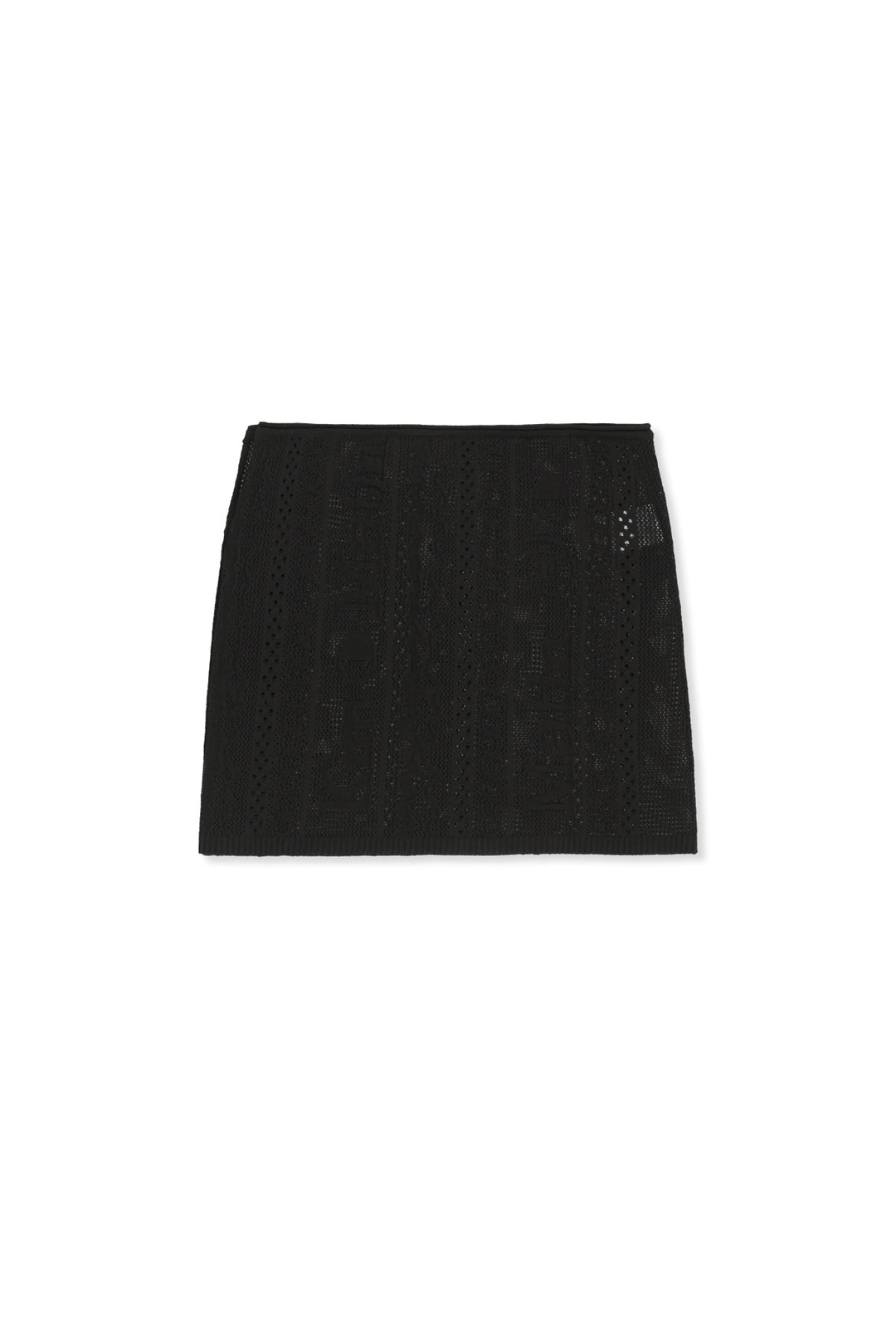 Matin Kim Mesh Logo Wrap Mini Skirt — Black